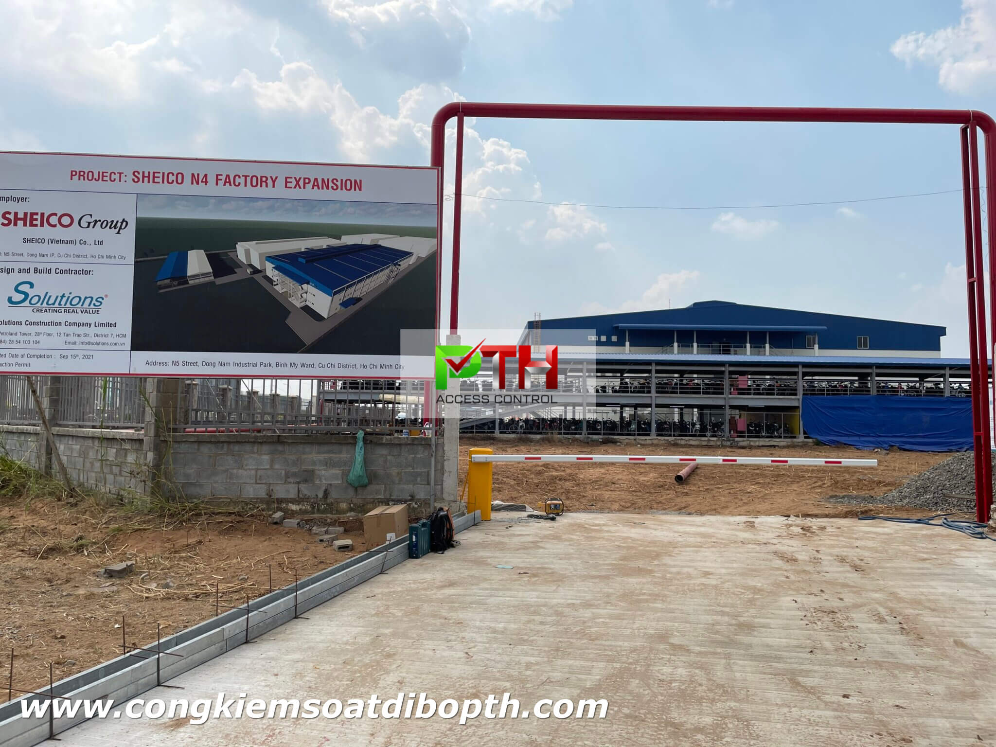 Hình ảnh công trình thực tế lắp đặt barie BS-306 cho Dong Nam Industrial Park
