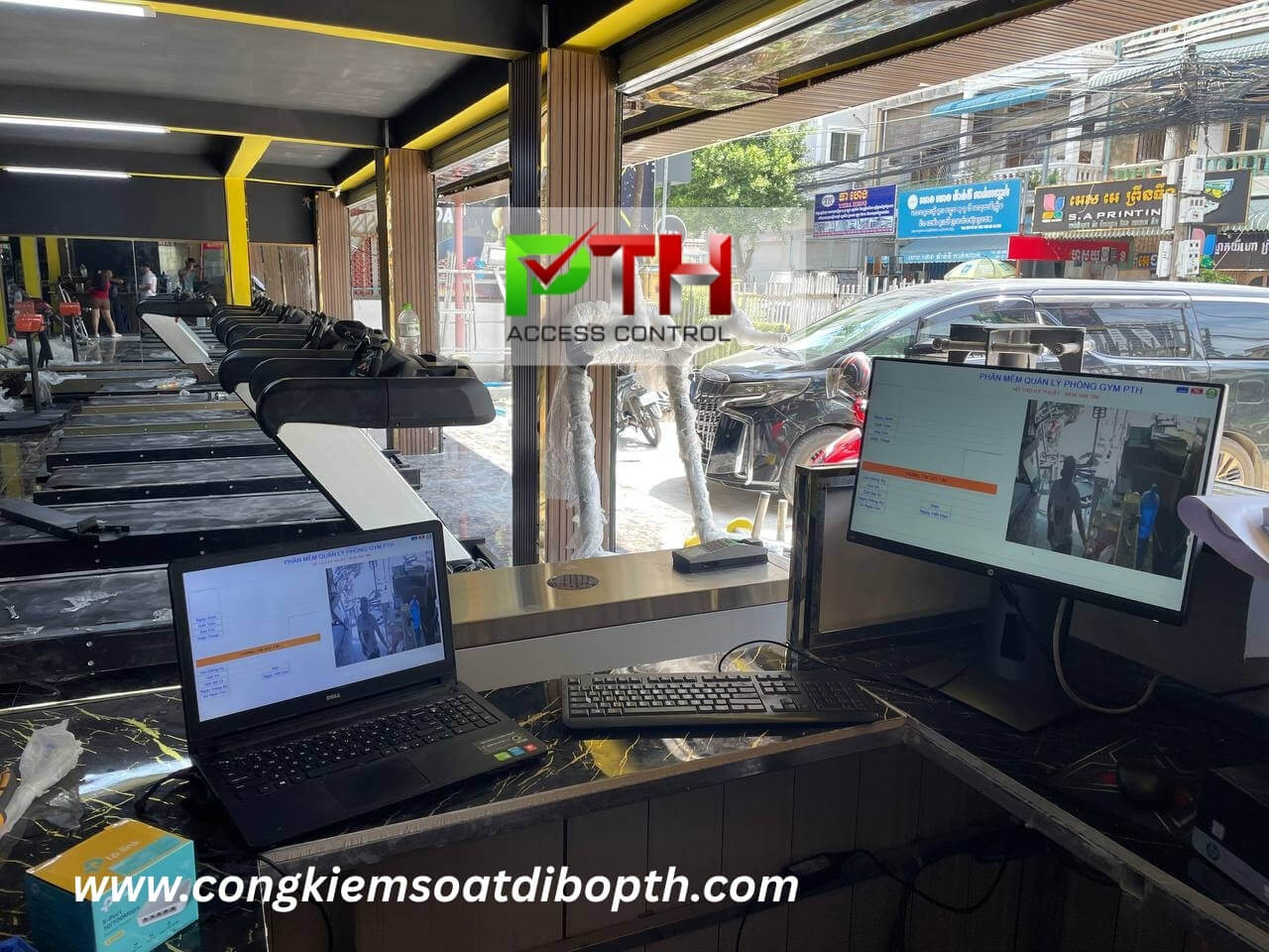 cong trinh lap cong xoay tripod ket hop may cham cong cho phong gym tai campuchia