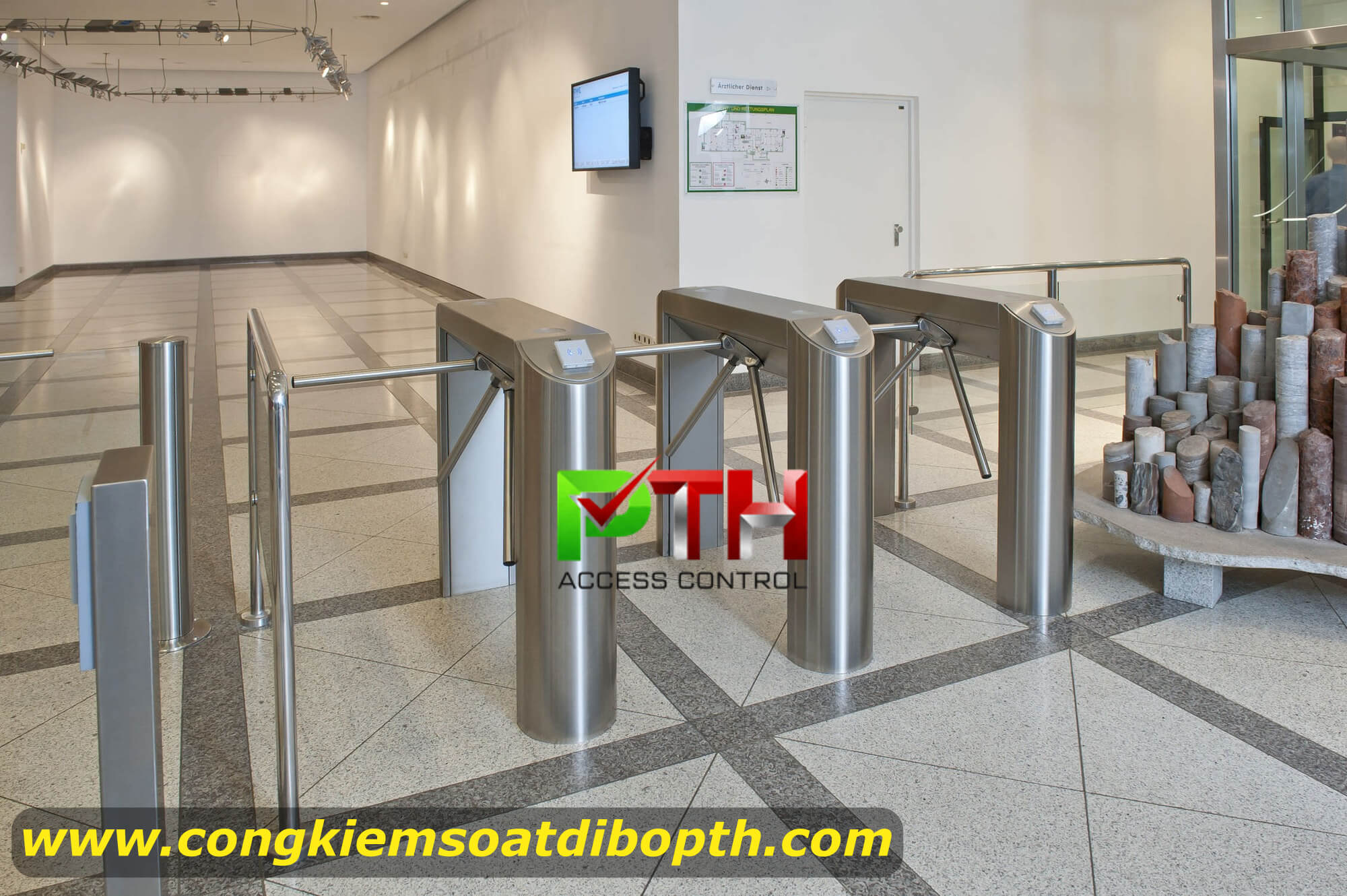 Cổng xoay 3 càng lắp đặt cho Tòa nhà văn phòng, Cơ quan hành chính