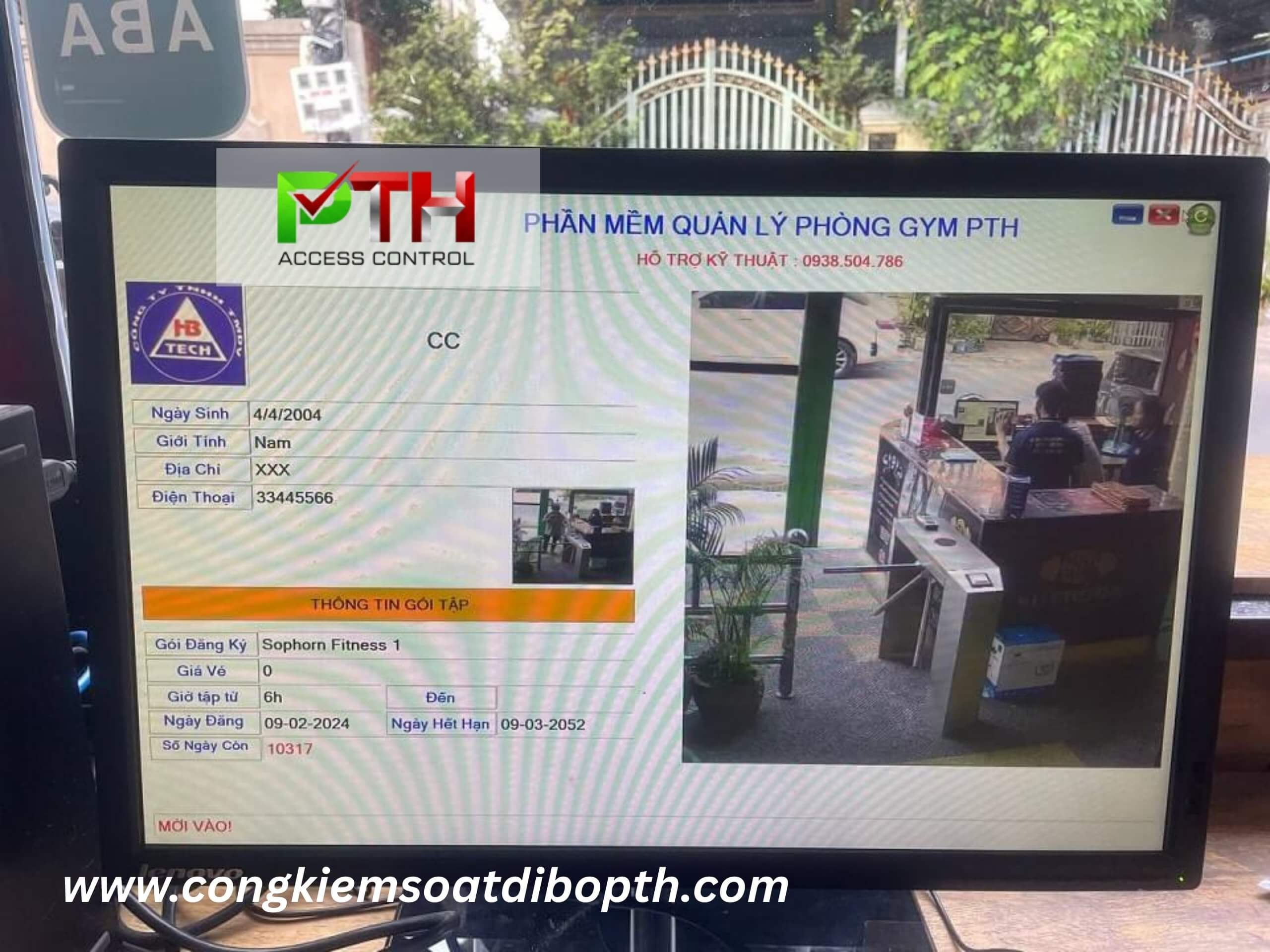 Hình 5: Công trình lắp cổng xoay tripod kết hợp máy chấm công cho phòng Gym tại Campuchia Hình 5: Công trình lắp cổng xoay tripod kết hợp máy chấm công cho phòng Gym tại Campuchia