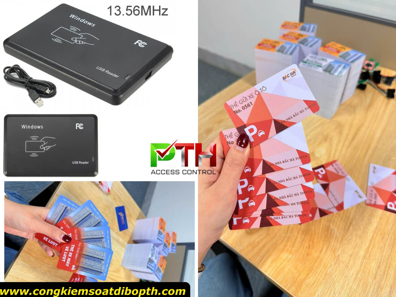 Đầu đọc thẻ và thẻ từ cho máy giữ xe cho bệnh viện