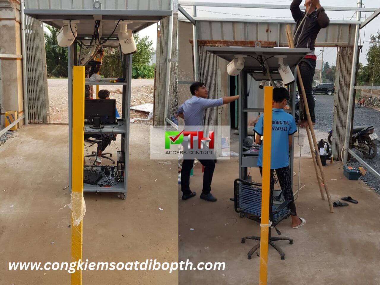 Hình 1: Công trình lắp máy giữ xe di động cho sân banh Gò Vấp