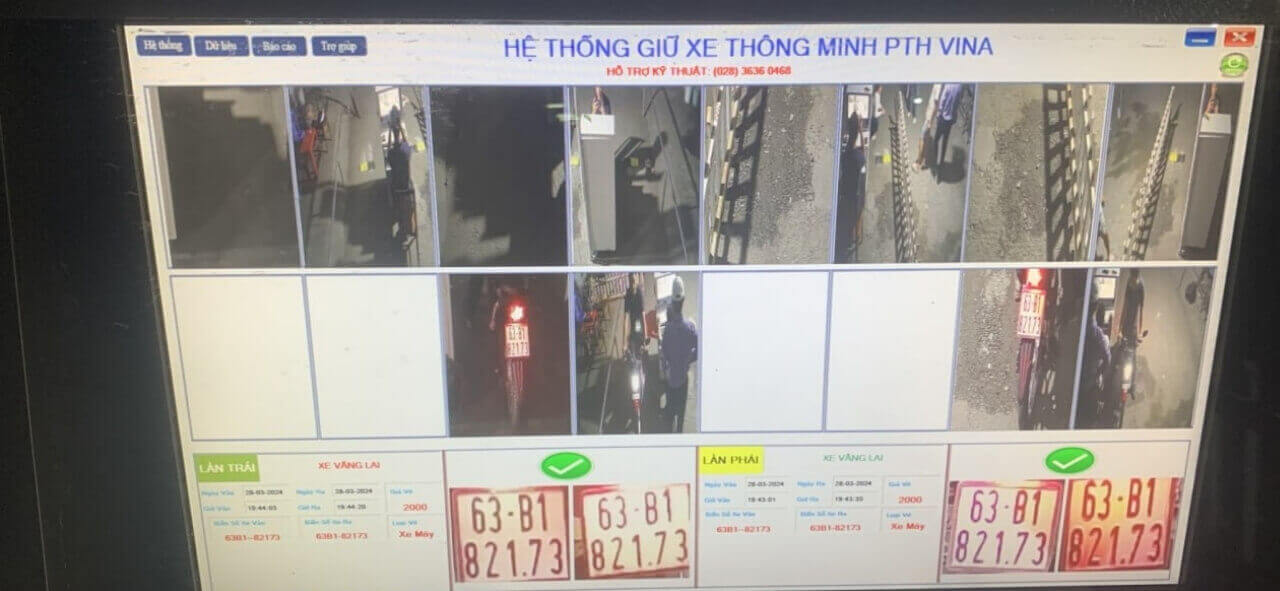 Giao diện phần mềm giữ xe bằng nhận diện biển số