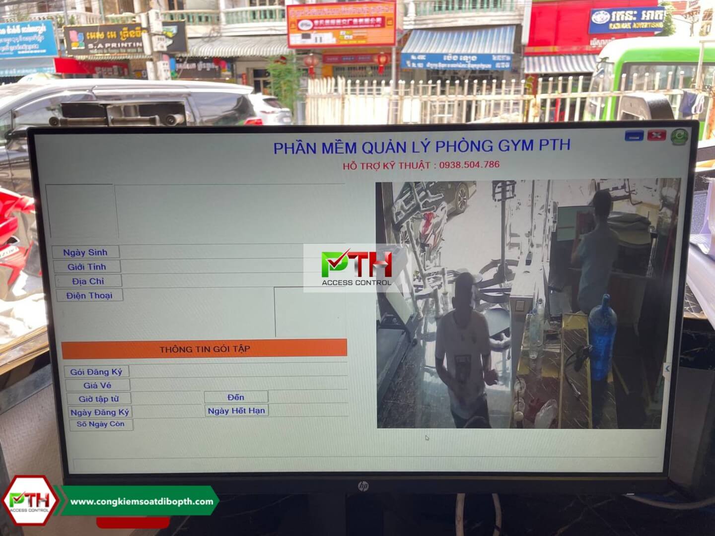 Giao diện phần mềm quản lý phòng gym của PTH