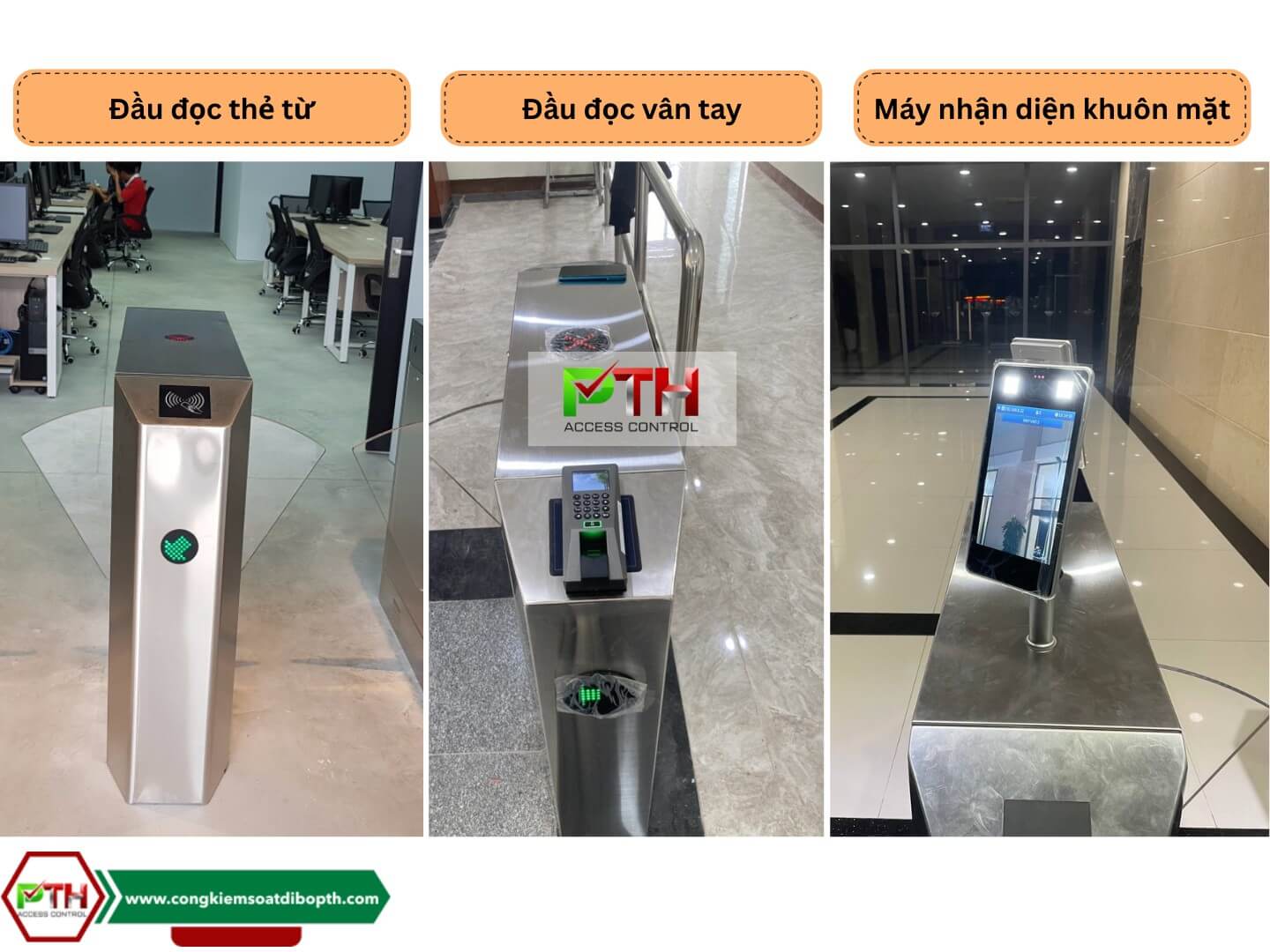 Ba thiết bị xác thực và định danh của cổng kiểm soát ra vào