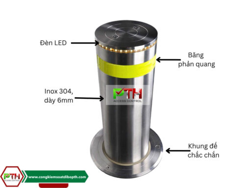 Trụ Bollard Thủy Lực Tự Động Inox 304 - Ảnh 2