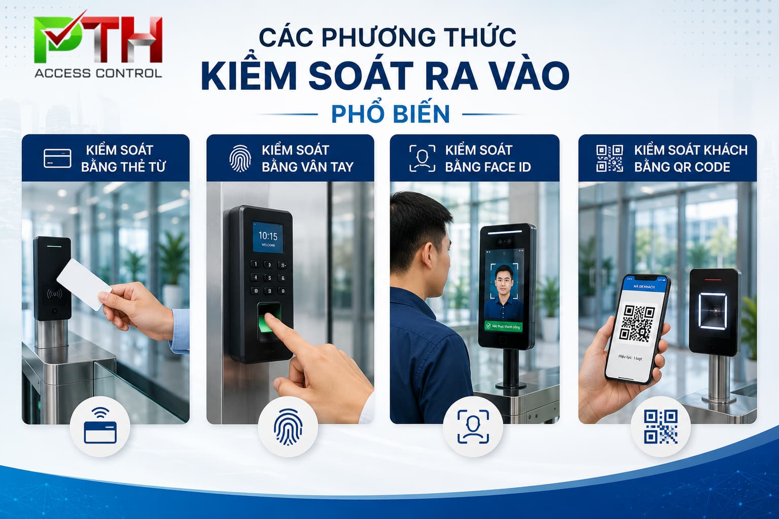 Các phương thức kiểm soát ra vào phổ biến Các phương thức kiểm soát ra vào phổ biến